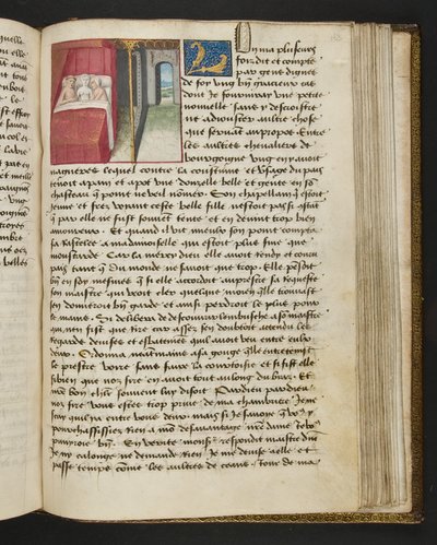 MS Hunter 252 Página de 163r da notícia de cem notícias, c.1461-62 de French School