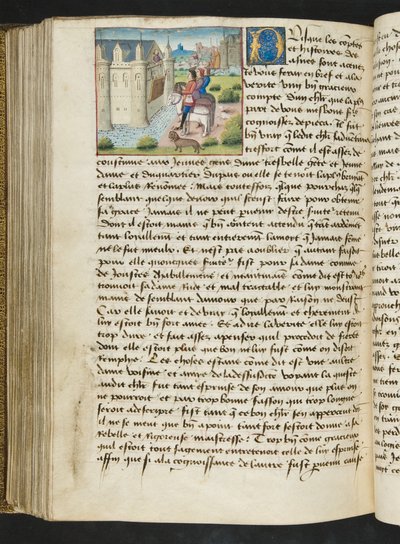 MS Hunter 252 Página de 169 páginas da notícia de cem notícias, c.1461-62 de French School