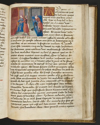 MS Hunter 252 Página 180r de Notícias de Cem Notícias, c.1461-62 de French School