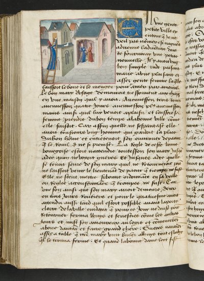 MS Hunter 252 Página 181 Página de Notícias de Cem Notícias, c.1461-62 de French School