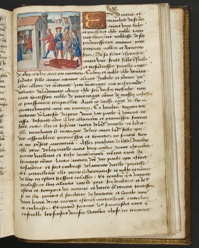 MS Hunter 252 194r Página da Hundred News News, c.1461-62 de French School