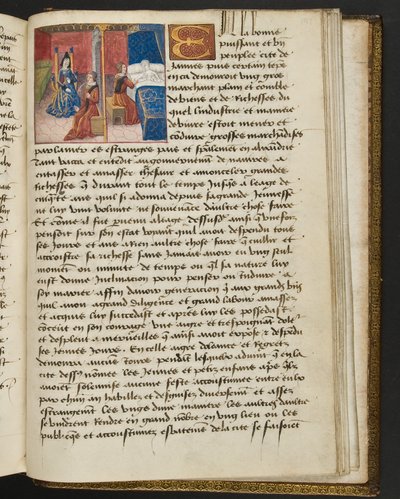 MS Hunter 252 197r Página da Hundred News News, c.1461-62 de French School