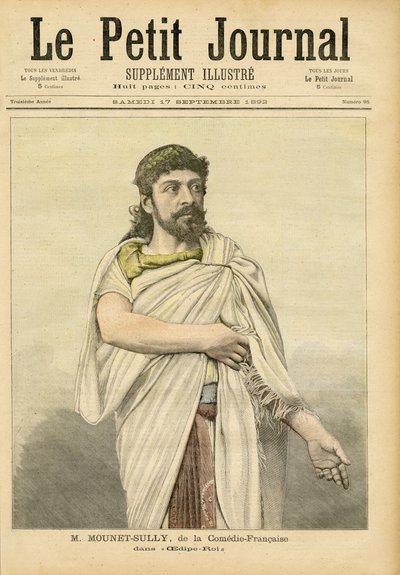 M. Mounet-Sully em Oedipus Rex na Comédie-Française, capa do &39;Le Petit Journal&39; de French School