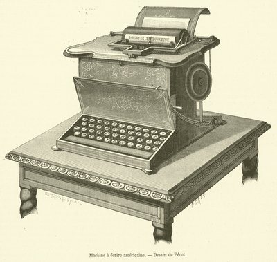 Máquina de escrever americana (gravura) de French School