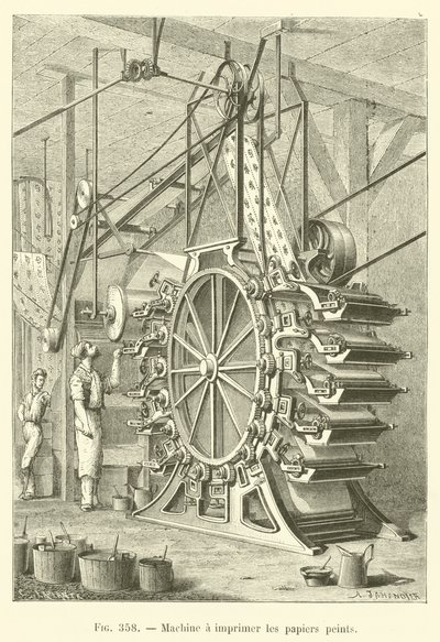 Máquina de impressão de papel de parede (gravura) de French School