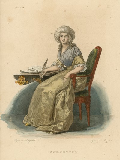 Madame Cottin (gravura colorida) de French School