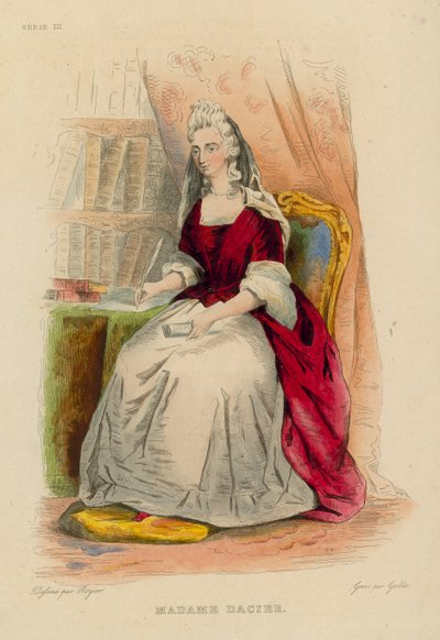 Madame Dacier (gravura colorida) de French School