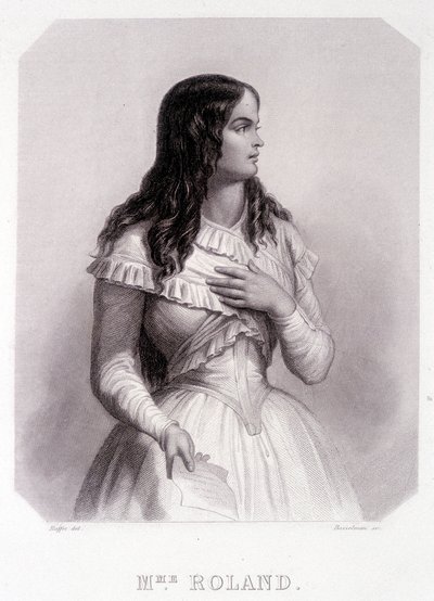 Madame Roland (ou Roland de la plataière, Jeanne Marie ou Monon Philipon), política francesa (1754-1793) - gravura de French School