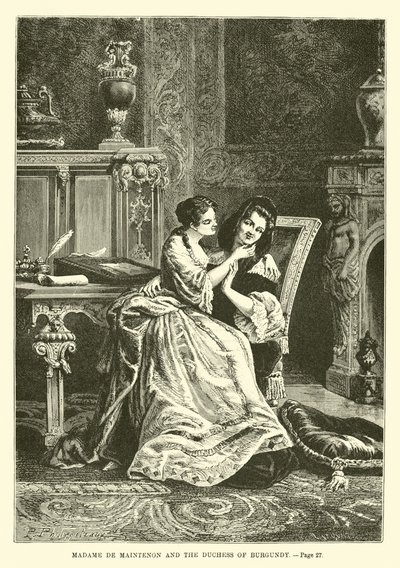 Madame de Maintenon e a duquesa da Borgonha de French School