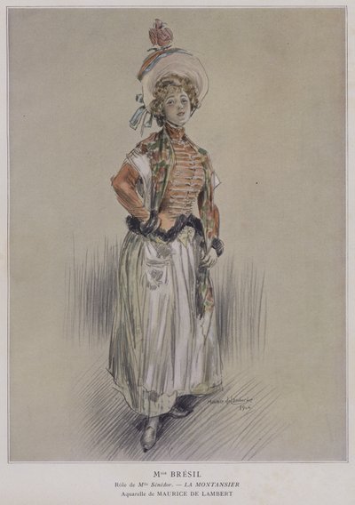Mademoiselle Bresil como Miss Senedor em La Montansier de French School