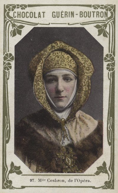 Mademoiselle Cesbron, de lOpera (foto colorida) de French School