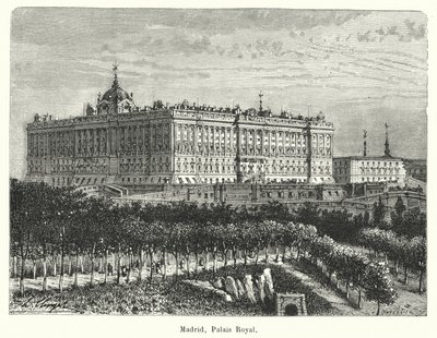 Madrid, Palais Royal (gravura) de French School