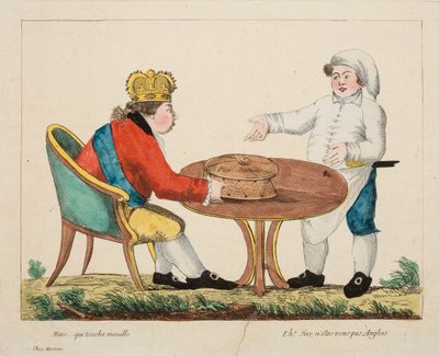 Mas... quem toca molhado, c.1803-4 (gravura colorida) de French School