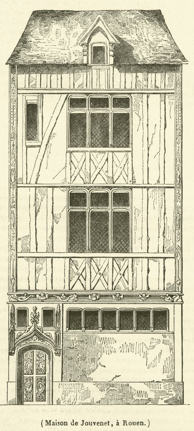 Casa de Jouvenet, em Rouen (gravura) de French School