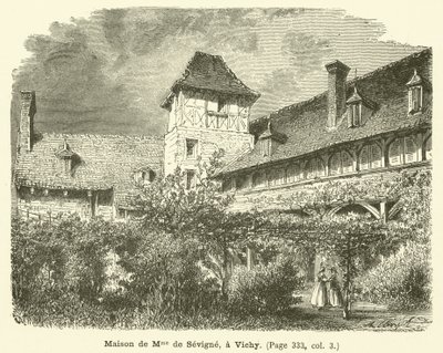 Casa da Madame de Sevigne, em Vichy (gravura) de French School