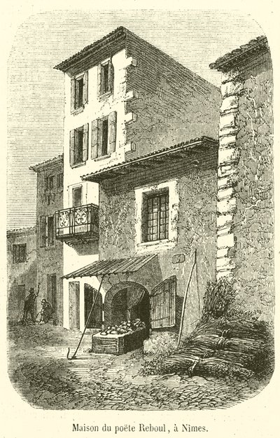 Casa do poeta Reboul, em Nimes (gravura) de French School