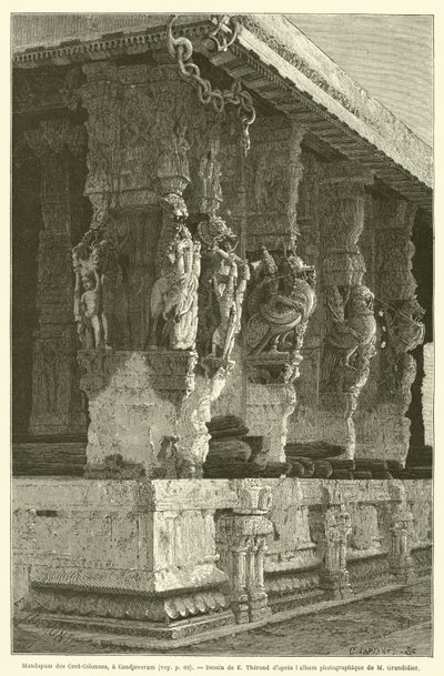 Mandapam des Cent-Colonnes, a Condjeveram (gravura) de French School