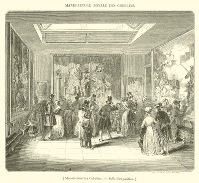 Manufacture des Gobelins, Sala de Exposições (gravura) de French School