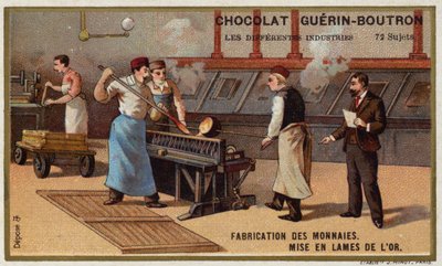 Fabricação de moedas (chromolitho) de French School