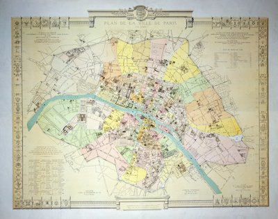 Mapa de Paris em 1789, 1887 de French School
