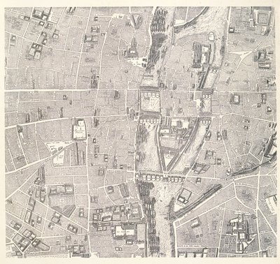 Mapa de Paris mostrando Ile de la Cité, de LAtlas de Paris por Jean de la Caille, 1714 de French School