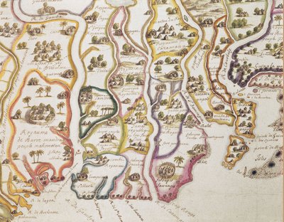 Mapa da costa da África e do rio Gâmbia, 1622 de French School