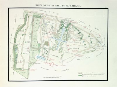 Mapa do Pequeno Parque de Versalhes, 1818-1819 de French School