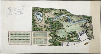 Mapa do jardim de Chanvry (Sena e Oise) de French School