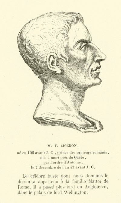 Marcus Tullius Cicero, político romano, orador e filósofo (gravura) de French School