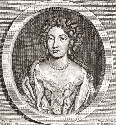 Marie Angélique de Scorailles, 1661 1681. nobre francesa e uma das muitas amantes de Luís XIV. De Les Heures Libres publicado em 1908. de French School
