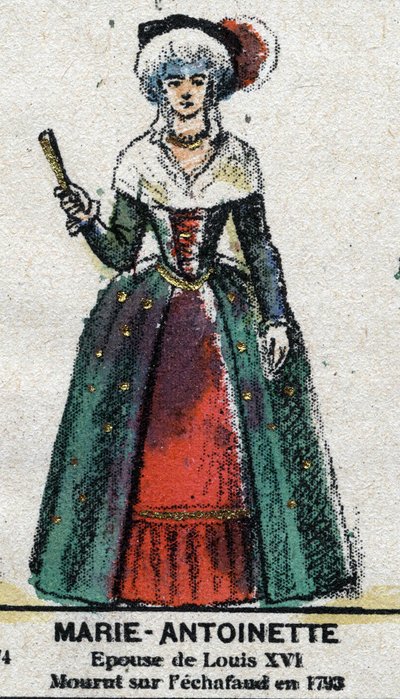 Maria Antonieta (1755-1793), Rainha da França, em "Galeriede Reis e Rainhas de França e personagens ilustres de 1643 a 1895" Imagem de epinal. de French School