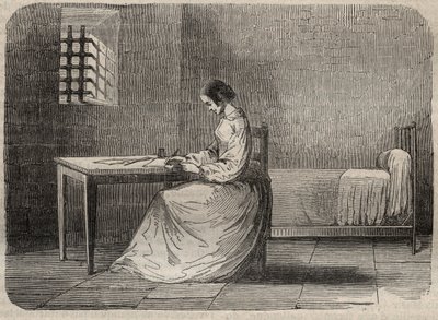 Marie Fortunee Capelle, Marie Lafarge (Madame) (1816-1852) Criminal francesa em sua prisão - Gravação em "Causes celebres de tous les peuples" de Armand Fouquier (1817-18?) 1858-1867 - coleção particular de French School
