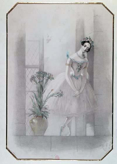 Marie Taglioni em "la Sylphide", ópera italiana de French School