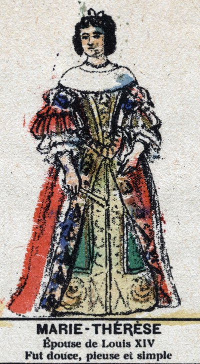 Marie Therese da Áustria (1638-1683), Rainha da França, em "Galeriede Reis e Rainhas da França e personagens ilustres de 1643 a 1895" Imagem de epinal. de French School