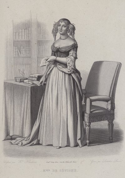 Marie de Rabutin-Chantal, marquise de Sevigne, escritora francesa (gravura) de French School