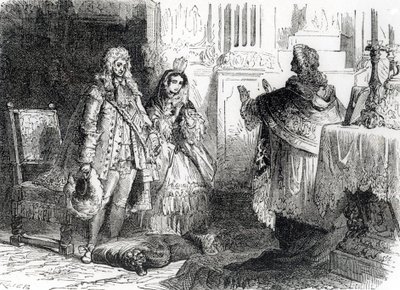 Casamento de Luís XIV e Madame de Maintenon de French School