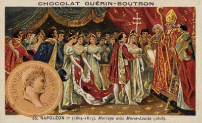 Casamento de Napoleão e Marie Louise da Áustria (chromolitho) de French School