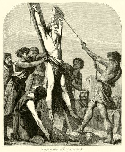 Martírio de Santo André (gravura) de French School