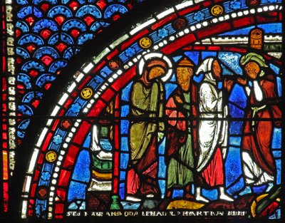Janela de Maria Madalena: Maria no funeral de Lázaro (w46) de French School