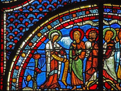 Janela de Maria Madalena: Maria conta aos discípulos da ressurreição (w46) de French School