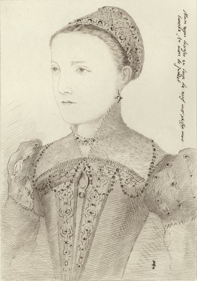 Mary Queen of Scots como uma jovem mulher de French School