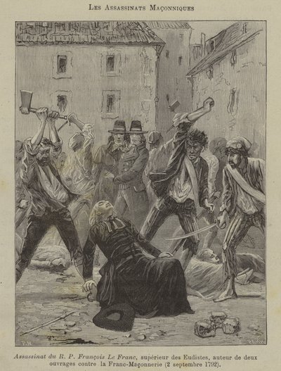 Assassinatos maçónicos (gravura) de French School