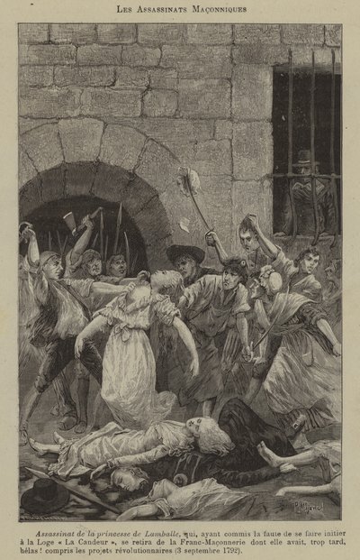 Assassinatos maçónicos (gravura) de French School