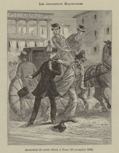 Assassinatos maçónicos (gravura) de French School