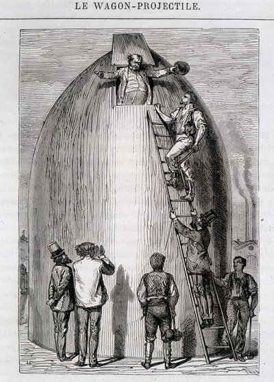 Maston tinha engordado - em From the Earth to the Moon por Jules Verne de French School