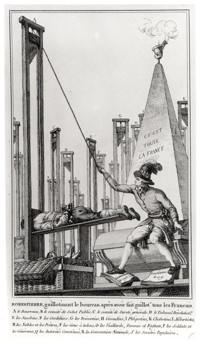 Maximilien de Robespierre (1758-94) Executando o Executor de French School