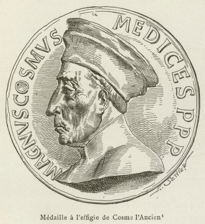 Medalha com a efígie de Cosmo, o Ancião (gravura) de French School