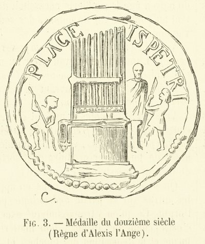 Medalha do século XII, Reinado de Alexis, o Anjo (gravura) de French School