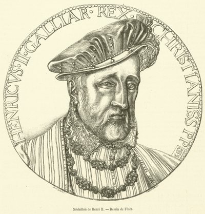 Medalhão de Henrique II (gravura) de French School