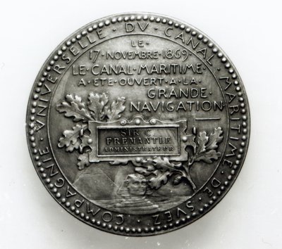 Medalha comemorativa da abertura do Canal de Suez em 17 de novembro de 1869 (metal) de French School